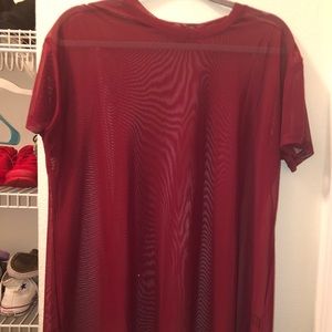 Red mesh t shirt. Size M